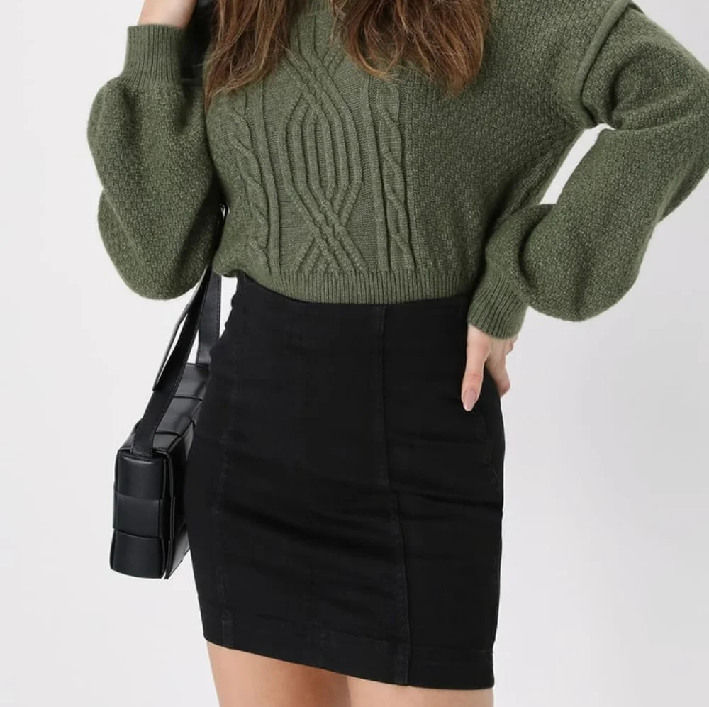 Free People Black Modern Femme Denim Mini Skirt
